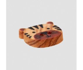 Bouton en bois 2 trous Prym – Ø 15 mm – Motif animaux sauvages en bois d’olivier naturel