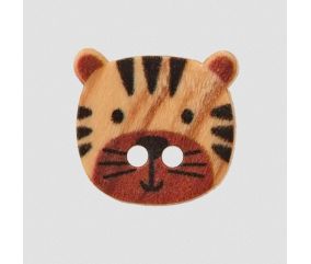 Bouton en bois 2 trous Prym – Ø 15 mm – Motif animaux sauvages en bois d’olivier naturel