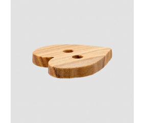 Bouton en forme de cœur – Bois d’olivier naturel – 2 trous – 12 mm – Prym