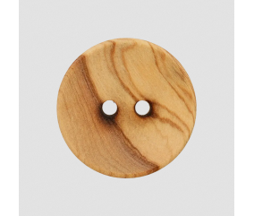 Bouton rond 2 trous en bois d’olivier – Ø 28 mm – Prym