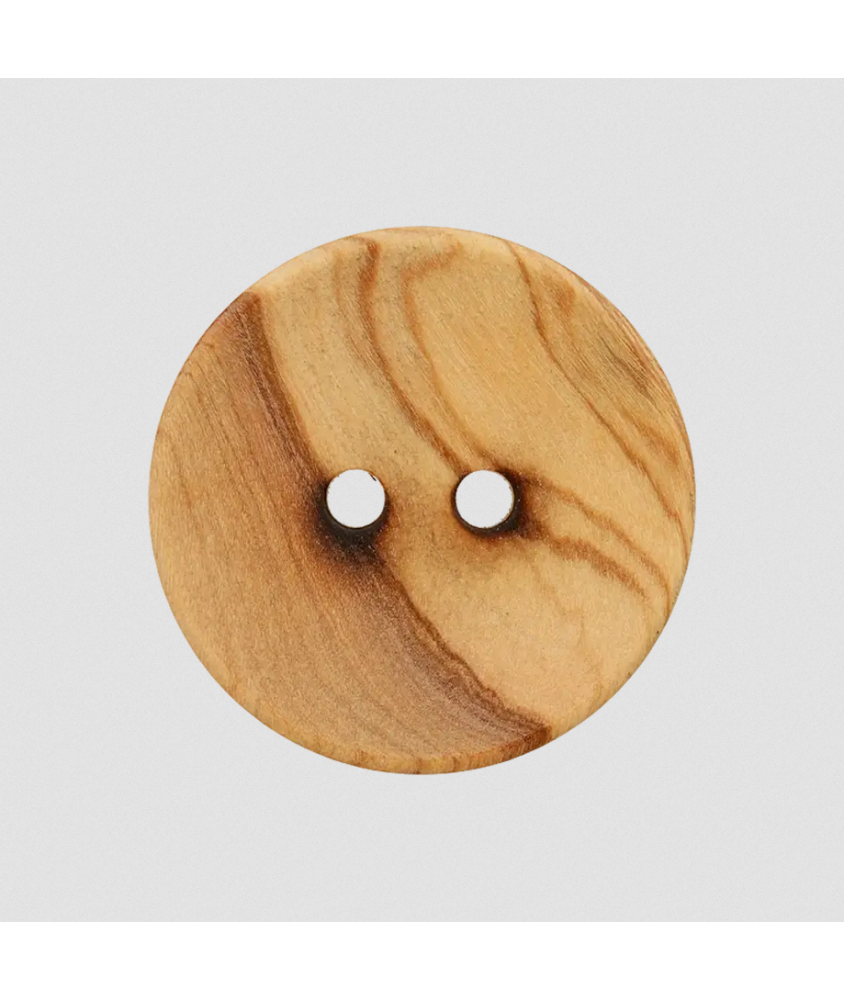 Bouton rond 2 trous en bois d’olivier – Ø 28 mm – Prym Bouton rond 2 trous en bois d’olivier – Ø 28 mm – Prym