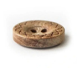Bouton Rond 12 mm Imitation Vague en Bois d’Olivier – Prym