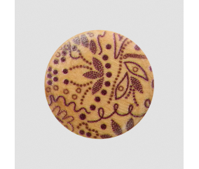 Bouton Rond Motif Fleurs en Bois d’Olivier – 15 mm – Prym