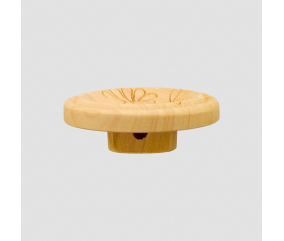 Bouton Rond en Bois Motif Fleurs – 20 mm – Prym