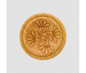 Bouton Rond en Bois Motif Fleurs – 15 mm – Prym
