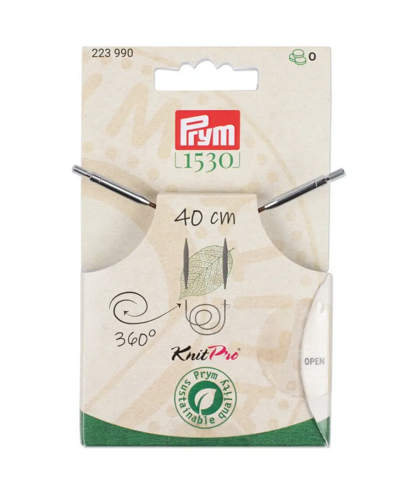 Câble rotatif 360° Natural Prym – Cordon en acier avec revêtement nylon pour aiguilles interchangeables