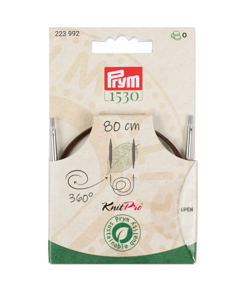 Câble rotatif 360° Natural Prym – Cordon en acier avec revêtement nylon pour aiguilles interchangeables