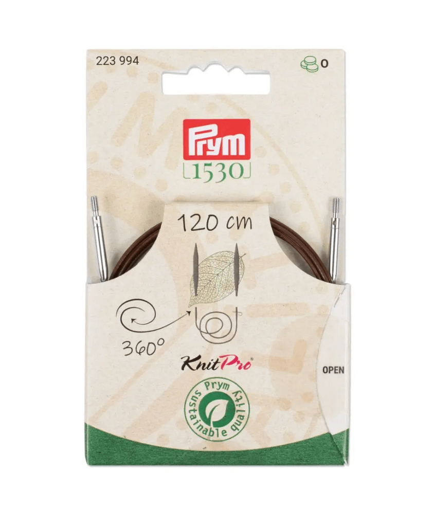 Câble rotatif 360° Natural Prym – Cordon en acier avec revêtement nylon pour aiguilles interchangeables