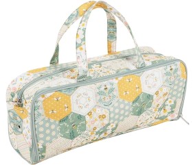 Sac à ouvrage pour tricot avec rangement aiguilles – Motif Abeille Patchwork – Hobby Gift (13 x 45 x 18 cm)