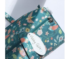 Sac à ouvrage pour tricot – Motif Oiseaux – Hobby Gift (14,5 x 45 x 16,5 cm)