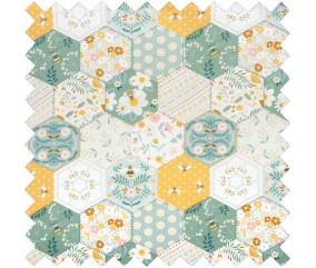 Pochette de rangement à crochet – Motif Abeille Patchwork – Hobby Gift (11,5 x 20,5 x 13 cm)