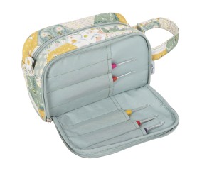 Pochette de rangement à crochet – Motif Abeille Patchwork – Hobby Gift (11,5 x 20,5 x 13 cm)