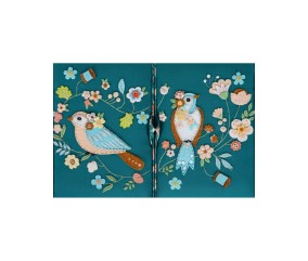 Boîte à couture double ouverture - motif oiseaux – Hobby Gift (21 x 30,5 x 19,5 cm)