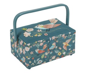 Boîte à couture motif oiseaux – Hobby Gift (17,8 x 24,5 x 14,5 cm)