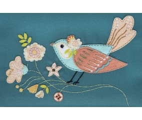 Boîte à couture motif oiseaux – Hobby Gift (17,8 x 24,5 x 14,5 cm)