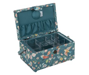 Boîte à couture motif oiseaux – Hobby Gift (17,8 x 24,5 x 14,5 cm)