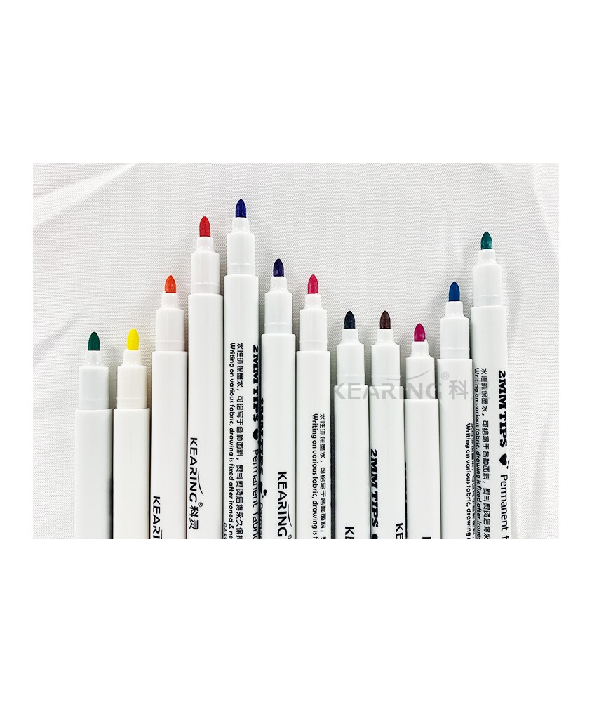 Lot de 12 Stylos pour Tissus Kearing – Marqueurs permanents pour textile