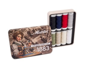 Boîte Collector de 8 Bobines de Fil à Coudre SERALON – 200 m – Mettler