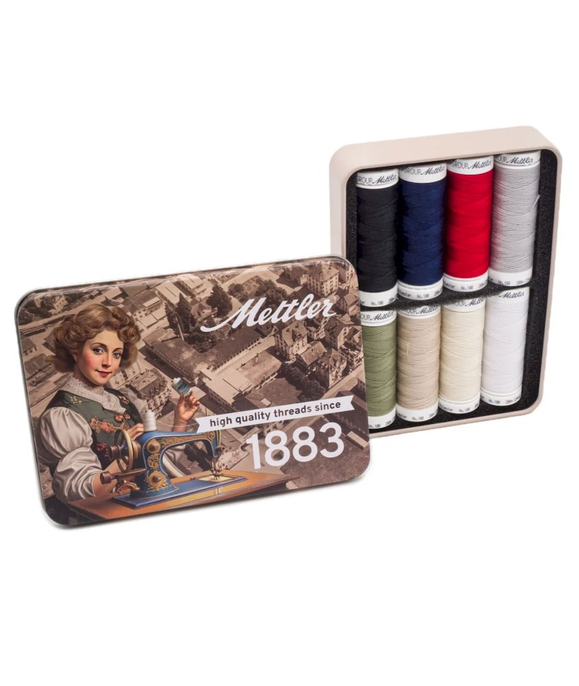 Boîte Collector de 8 Bobines de Fil à Coudre SERALON – 200 m – Mettler Boîte Collector de 8 Bobines de Fil à Coudre SERALON – 200 m – Mettler