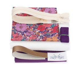Kit Couture Trousse de Beauté "Anniversaire" – Com’1 Idée | Liberty Meadow Song | Niveau Intermédiaire | Fabrication Française
