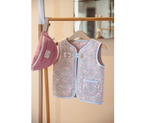 Kit Gilet Berger Enfant Céleste – Com’1 Idée | Tissu Liberty | DIY Couture | Made in France | 12 mois à 6 ans