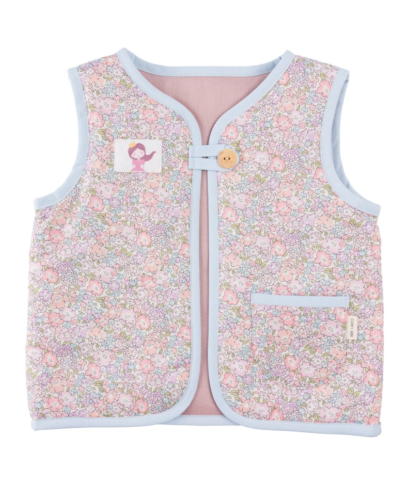 Kit Gilet Berger Enfant Céleste – Com’1 Idée | Tissu Liberty | DIY Couture | Made in France | 12 mois à 6 ans