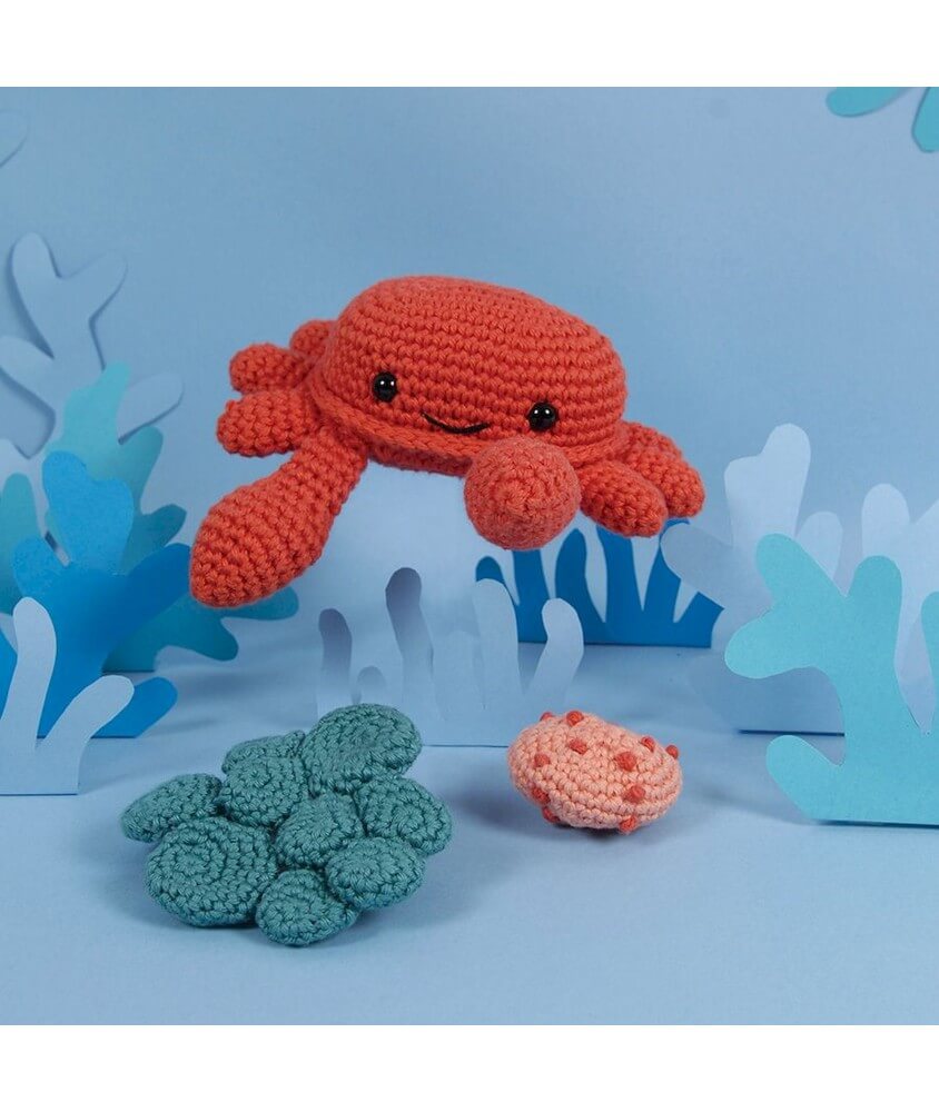Kit Amigurumi Crabe DMC – Débutants bienvenus Kit Amigurumi Crabe DMC – Débutants bienvenus