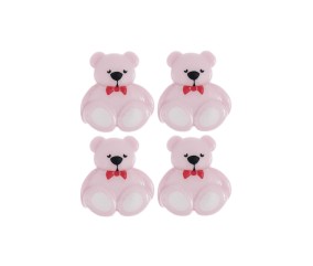 Cartes de 4 boutons nounours 16 x 18 mm – Rico Design