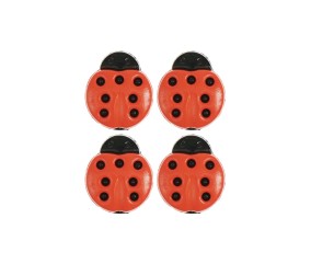 Carte de 4 boutons coccinelle – 13 x 15 mm – Rico Design