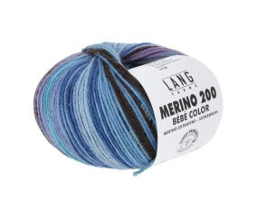 Pelote à tricoter Merino 200 Bébé Color – Lang Yarns - Laine mérinos extrafine multicolore pour layette