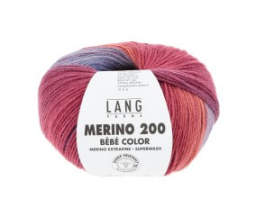 Pelote à tricoter Merino 200 Bébé Color – Lang Yarns - Laine mérinos extrafine multicolore pour layette