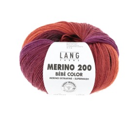 Pelote à tricoter Merino 200 Bébé Color – Lang Yarns - Laine mérinos extrafine multicolore pour layette