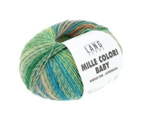 Pelote à tricoter MILLE COLORI BABY – Lang Yarns - 100% laine mérinos extrafine aux mille nuances colorées