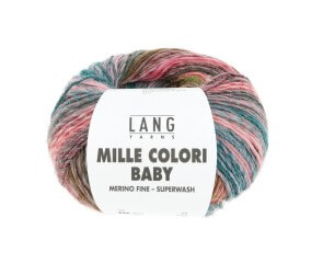 Pelote à tricoter MILLE COLORI BABY – Lang Yarns - 100% laine mérinos extrafine aux mille nuances colorées