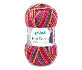 Laine à chaussettes à tricoter HOT SOCKS COLOR - Grundl - certifiée Oeko-Tex