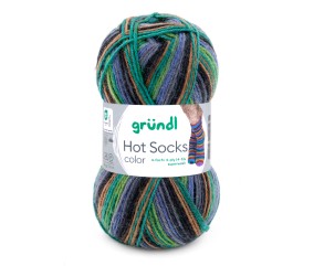 Laine à chaussettes à tricoter HOT SOCKS COLOR - Grundl - certifiée Oeko-Tex