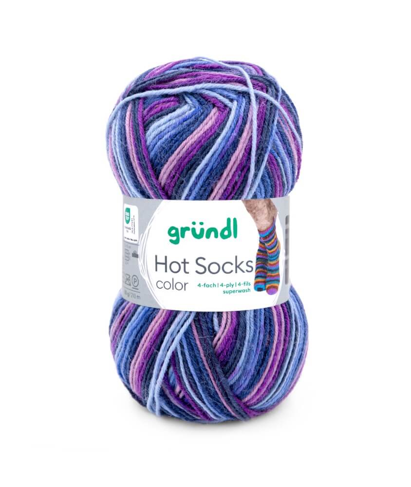Laine à chaussettes à tricoter HOT SOCKS COLOR - Grundl - certifiée Oeko-Tex