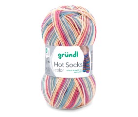 Laine à chaussettes à tricoter HOT SOCKS COLOR - Grundl - certifiée Oeko-Tex - 410 Multicolore