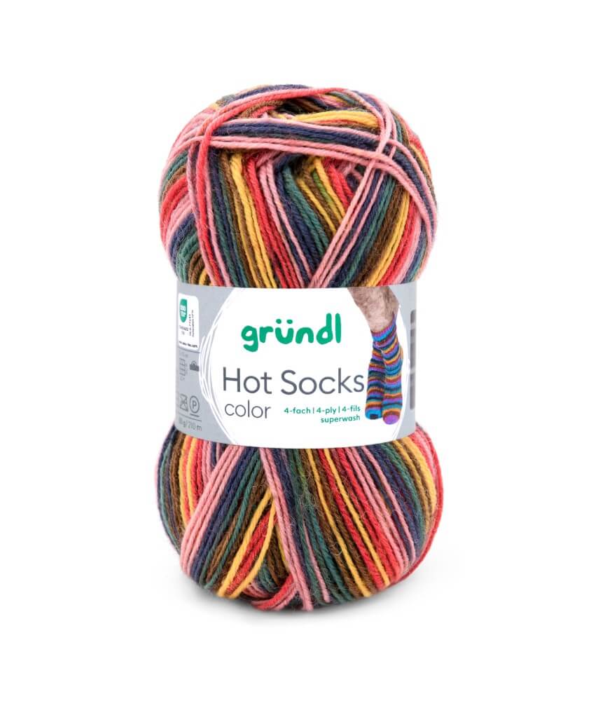 Laine à chaussettes à tricoter HOT SOCKS COLOR - Grundl - certifiée Oeko-Tex