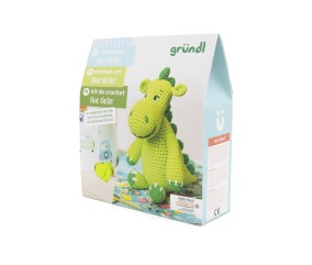 Kit de crochet Gründl Dieter le Dino – Créez votre dinosaure au crochet facilement
