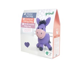 Kit de crochet Gründl Eddy l’Âne – Créez votre âne amigurumi en 100 % coton