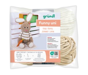 Kit de crochet Gründl « Jeannot le Lapin » – Créez votre lapin amigurumi ultra-moelleux en fil Funny certifié OEKO-TEX