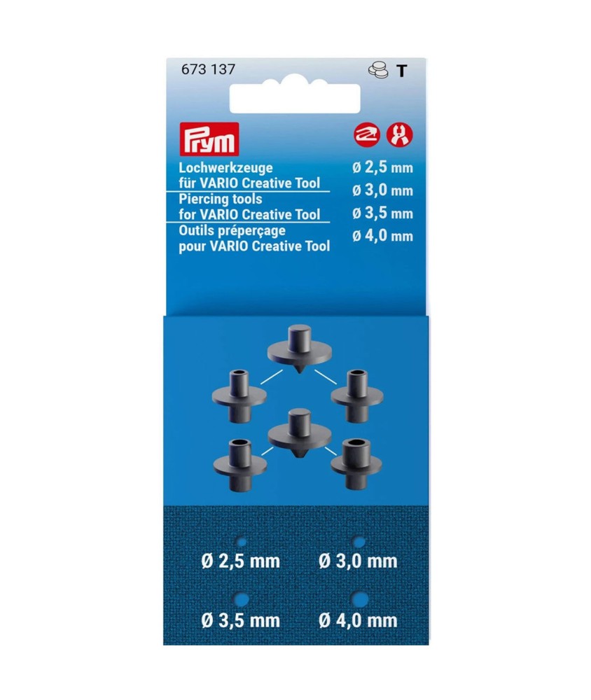 Outils de pré-perçage Prym pour Vario Creative Tool – Diamètres 2,5 / 3,0 / 3,5 / 4,0 mm Outils de pré-perçage Prym pour Vario Creative Tool – Diamètres 2,5 / 3,0 / 3,5 / 4,0 mm