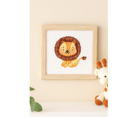 Mini Kit Point de Croix Lion - 12 x 12 cm - Trimits