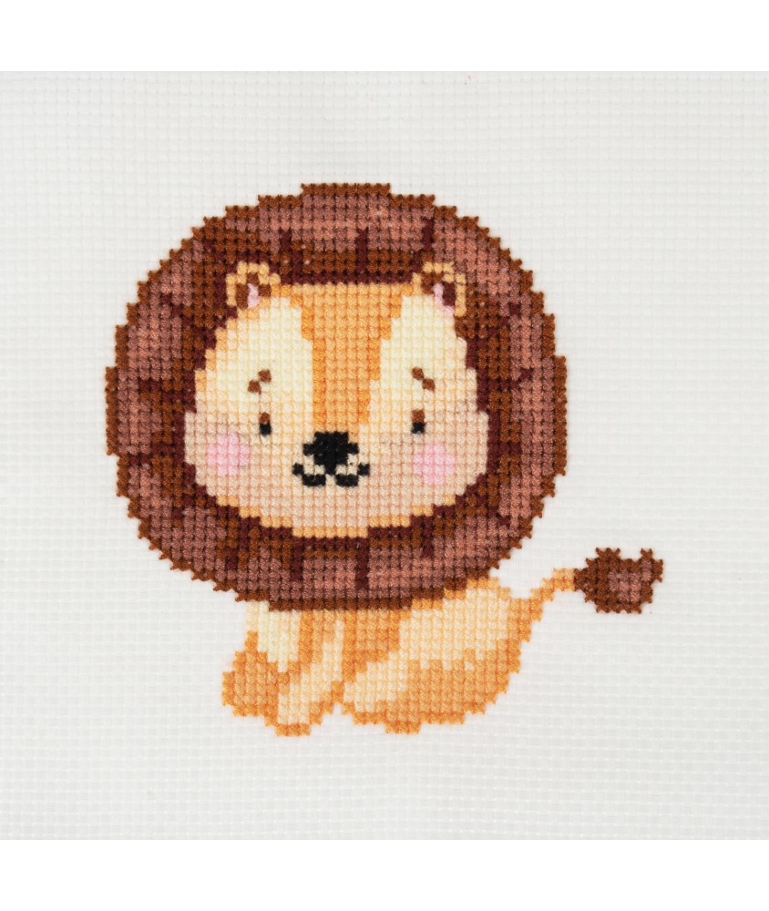 Mini Kit Point de Croix Lion - 12 x 12 cm - Trimits