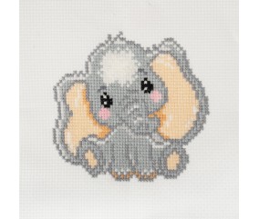 Mini Kit Point de Croix Éléphant - 12 x 12 cm - Trimits