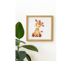 Mini Kit Point de Croix Girafe - 13 x 13 cm - Trimits
