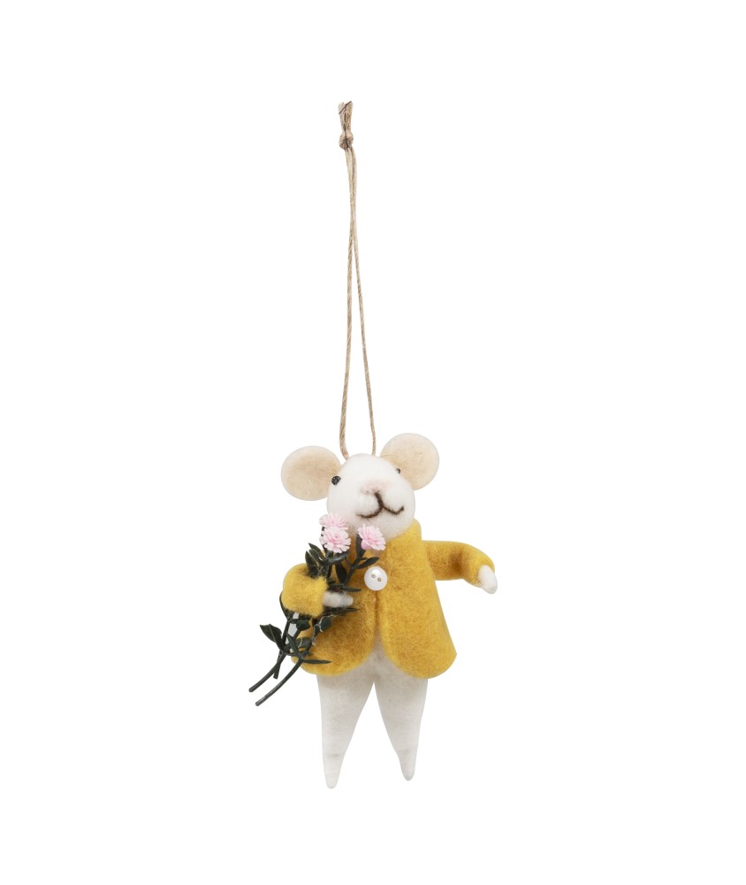 Kit Feutrine Souris Fleurie - 7 x 12,5 cm - Trimits Kit Feutrine Souris Fleurie - 7 x 12,5 cm - Trimits