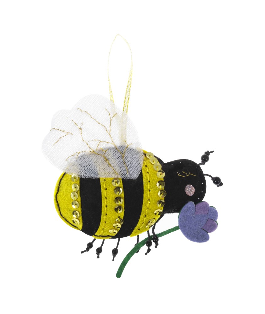 Mini Kit Feutrine Abeille décorative - 12 x 12 cm - Trimits Mini Kit Feutrine Abeille décorative - 12 x 12 cm - Trimits