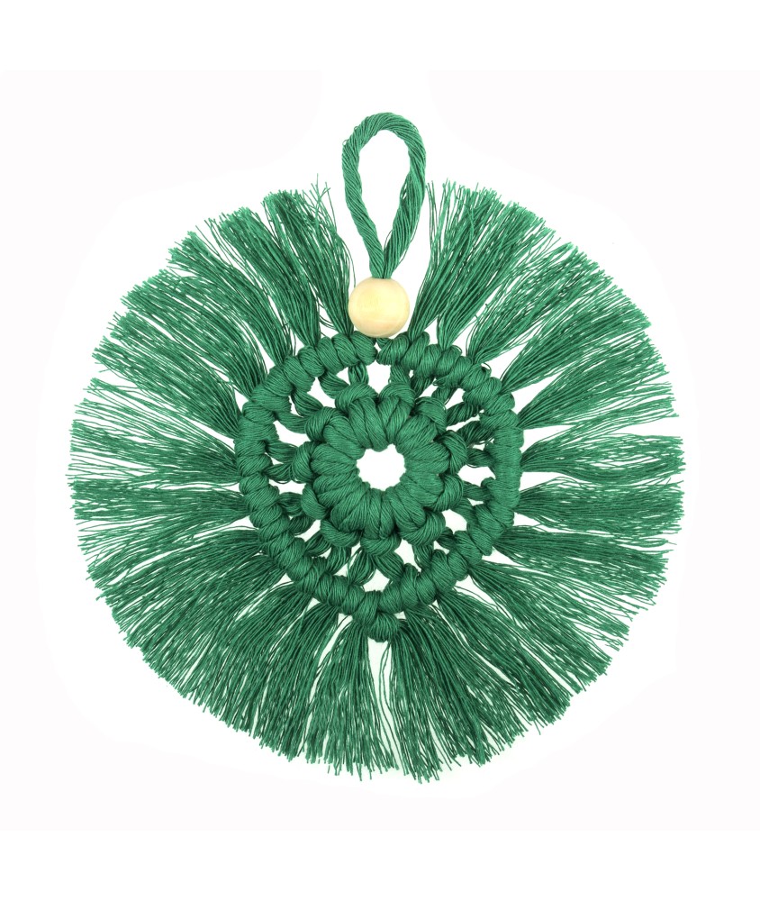 Kit Macramé Couronne Verte - 10 x 10 cm - Trimits Kit Macramé Couronne Verte - 10 x 10 cm - Trimits